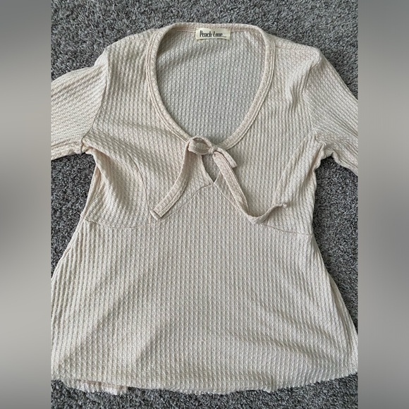 Peach Love Fitted Cream Blouse - Picture 1 of 6